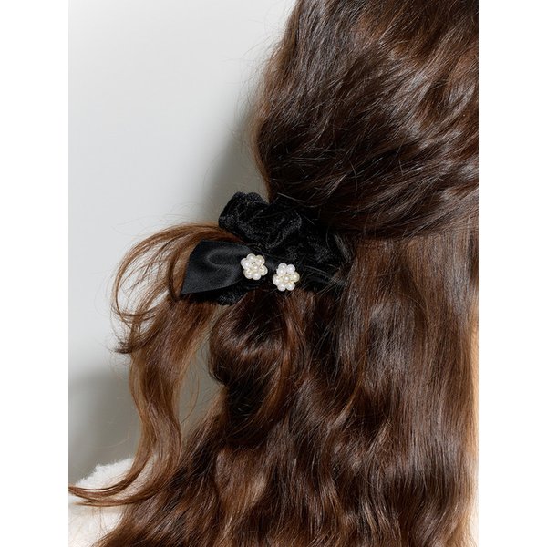 LB_Velvet ribbon hair scrunchie_2color