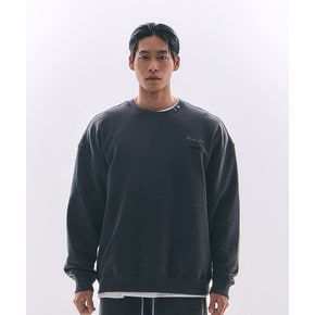 ALI THE GREATEST 피그먼트 오버핏 맨투맨 차콜