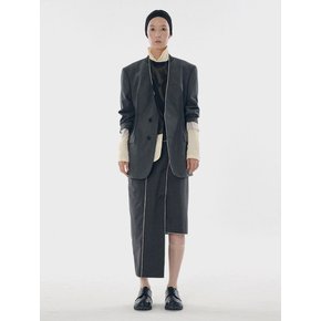 Folded Raw Edged Skirt_RQKAS25537GYD