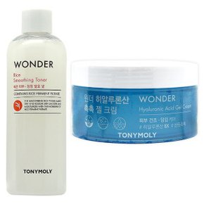 원더 속쌀 매끈 토너 500ml+원더 히알루론산 촉촉 젤 크림