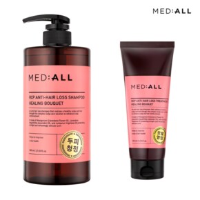 MEDIALL 두피 청정 단백질 모발 손상 케어 트리트먼트 200ml+샴푸800ml 힐링부케향