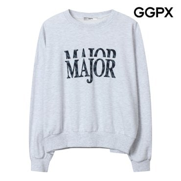 GGPX 데님 부클 레터링 맨투맨 티셔츠 (GP8TS008F)