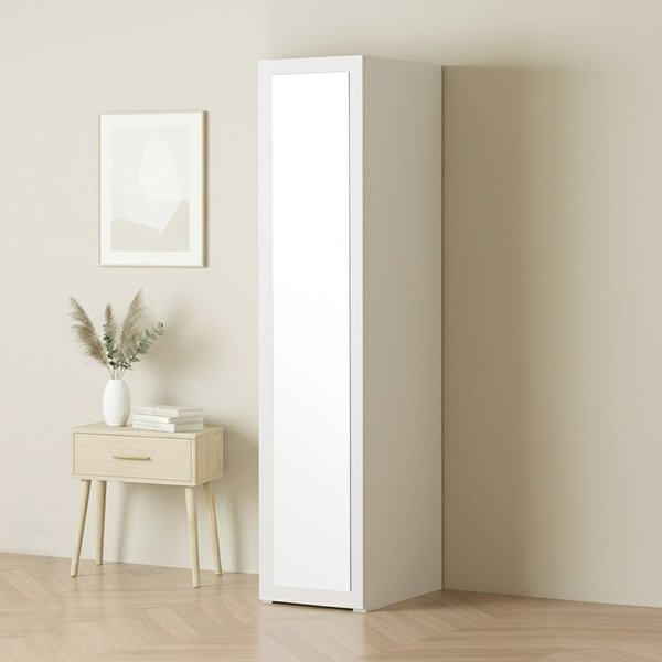 가구 마일 터치 미니 수납 전신거울 긴 옷장 400