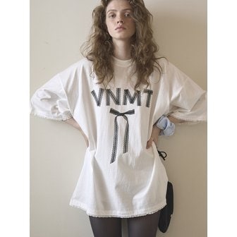 바니쉬먼트 VNMT ribbon lace t-shirt_ivory