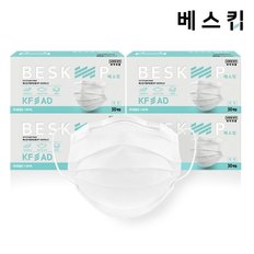 베스킵 KFAD 비말차단 120매 덴탈마스크 (화이트/의약외품/30매입)