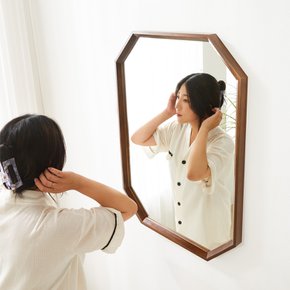 원목 직 팔각 홈 인테리어 침실 화장대 은경 벽 거울 모던 월넛