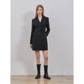 WOOL TAILORED MINI DRESS BLACK