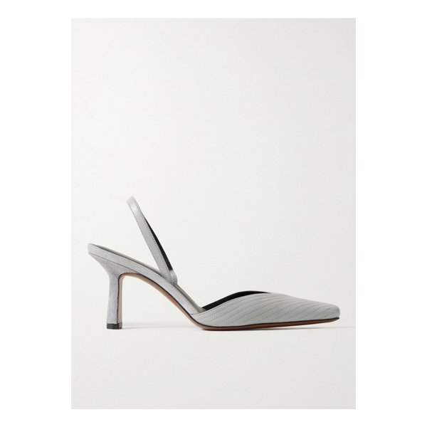 디르문 스웨이드 트림 가죽 슬링백 펌프스 1647597352710945