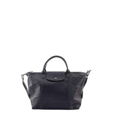 미국 롱샴 토트백 Longchamp Medium Cuir 레더 Top Handle Tote Shoulder Bag Navy 1433143