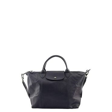  미국 롱샴 토트백 Longchamp Medium Cuir 레더 Top Handle Tote Shoulder Bag Navy 1433143