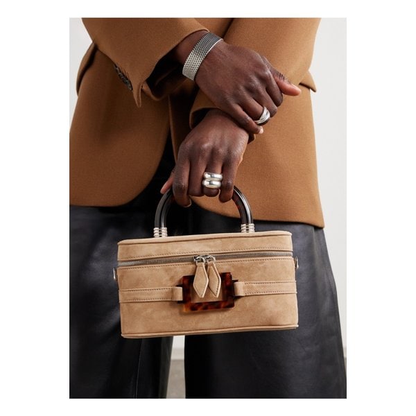 벨 비비에 베니티 미니 버클 스웨이드 클러치 베이지 46376663162873005