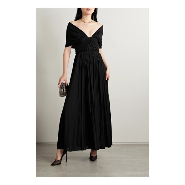브랜든 맥스웰 Off-the-shoulder Draped Jersey Maxi Dress 블랙 38063312419380166