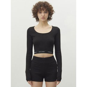 MICHIKO BAND CROP TOP ALL BLACK