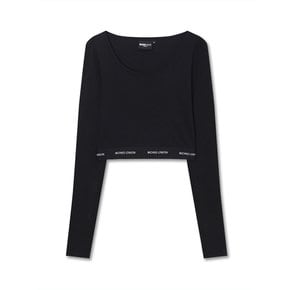 MICHIKO BAND CROP TOP ALL BLACK