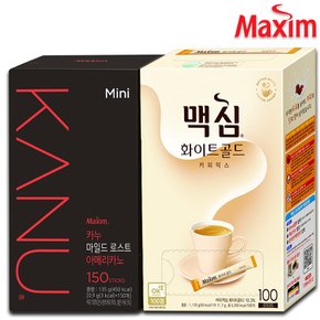 [맥심]  화이트골드 커피믹스 100T+ 카누 미니 마일드 150T