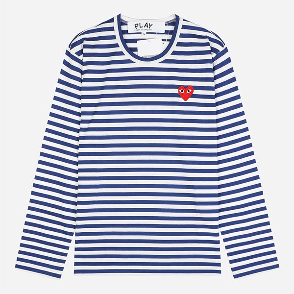 [시흥점] 6S AX T164 051 2 레드 하트 스트라이프 롱슬리브 티셔츠 블루 화이트