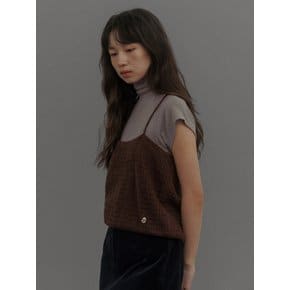 Spangled Bustier Knit Top (Brown)