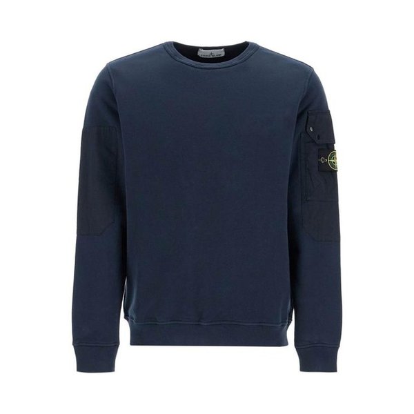 스톤 아일랜드 브러쉬드 코튼 플리스 크루넥 스웨트 셔츠 811563920 V0020