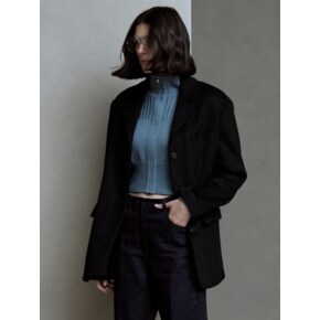 HIDDEN BUTTON WOOL JACKET