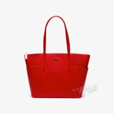 NA 숄더백 NF2491CE-883 LACOSTE W CHANTACO PIQUE LEATHER ZIP POCKETS TOTE BAG