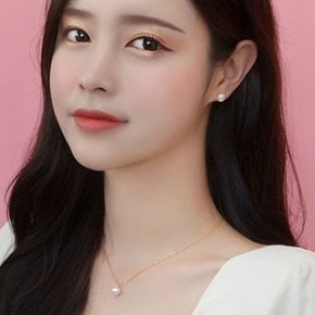 쥬얼리 2종 세트 소프트 진주 (14K골드핀귀걸이+목걸이)
