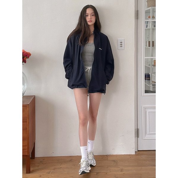 나일론 윈드브레이커 네이비