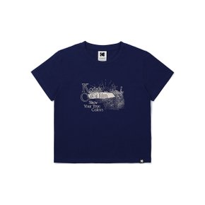 [공식](정상가 : 49,000원) 브리즈 라이트 컬러필름 크롭 티셔츠 우먼 NAVY