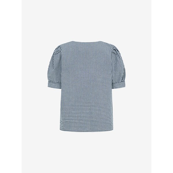 스퀘어넥 체크 블라우스 (TKBAF2492)