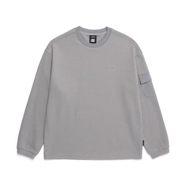 [여주점] N251USW220 카프 기능성 소매 포켓 세미오버핏 맨투맨 MOURNING GREY