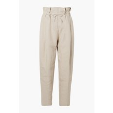 Paoli gathered linen tapered pants 화이트 17476499599089199