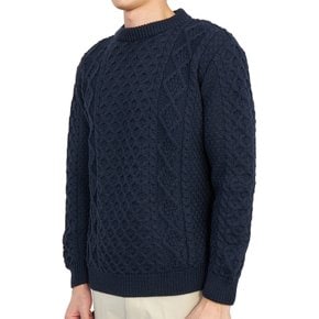 글로버올 MK5090 ARAN NAVY 남자 울 니트 레귤러핏