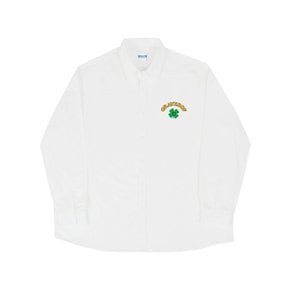 [UNISEX]클로버 GRAVEROF 아치 로고 베이직 셔츠_화이트