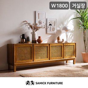 SAMICK피렌체 라탄 원목 1800 거실장