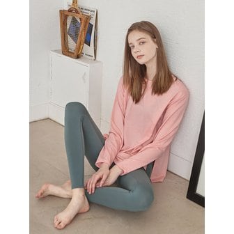 데비웨어 여성 요가복 DEVI-T0053-핑크 필라테스 데일리웨어 긴팔티 티셔츠