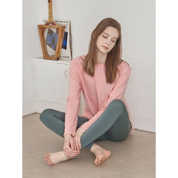 여성 요가복 DEVI-T0053-핑크 필라테스 데일리웨어 긴팔티 티셔츠