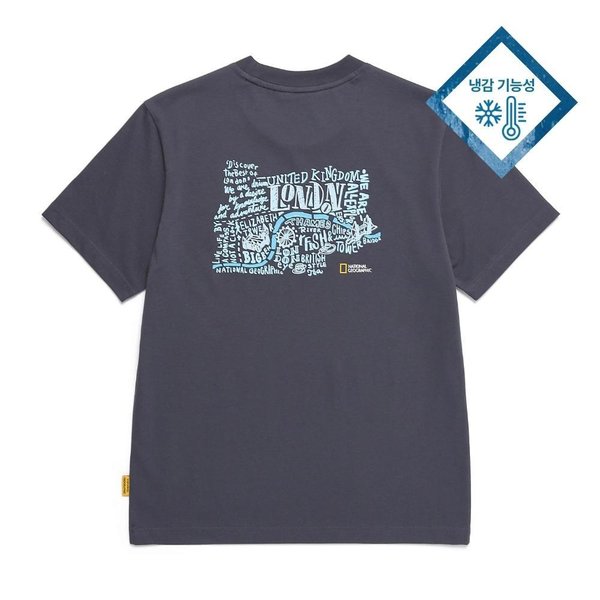 [여주점] N252UTS083 리젠아스킨 유니 LONDON 그래픽 베이직픽 반팔 티셔츠 BLUE GREY