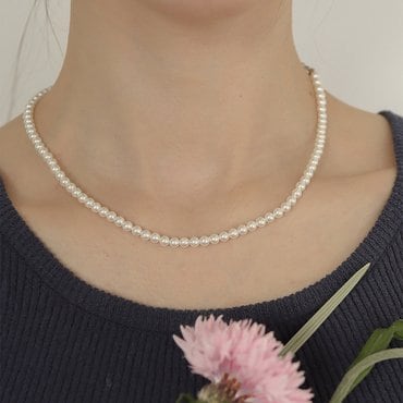 모던라이크 [ 모던라이크 / 본사 정품 ] 실버 925 화이트 핵진주 목걸이 3mm