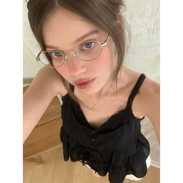 Soop layered sleeveless blouse (black)