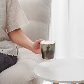 투톤 더블월 손잡이잔 310ml 그레이 J70N901334300