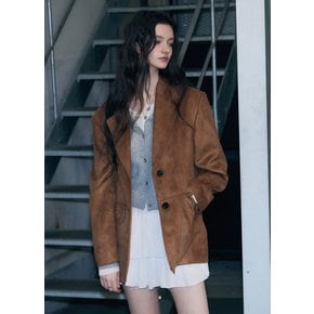 디바이드 싱글 스웨이드 블레이저 [2color]