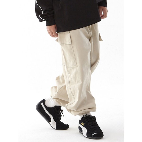 B83 면 카고포인트 팬츠(베이지)