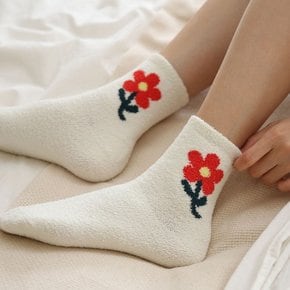 여자 빅플라워 수면 양말 W8022 5족