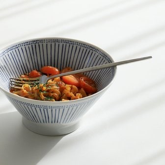  블루레인 삼각 면기 19cm 일본 도자기 그릇