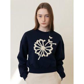 A BOUCLE FLOWER SEED SWEATSHIRT_NAVY