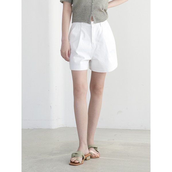 W1093 ONE TUCK SHORT PANTS (3COLORS)
