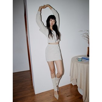 탑걸 RIBBED BLOCK TERRY POCKET MINI SKIRT_T326BT706