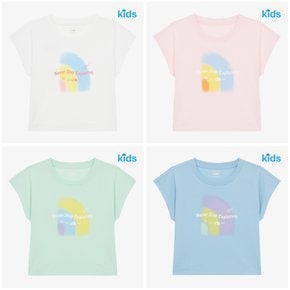 NT7UR11 걸즈 스윗 레인보우 반팔 라운드 티 GS SWEET RAINBOW S/S R/TEE