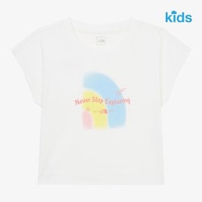 NT7UR11 걸즈 스윗 레인보우 반팔 라운드 티 GS SWEET RAINBOW S/S R/TEE