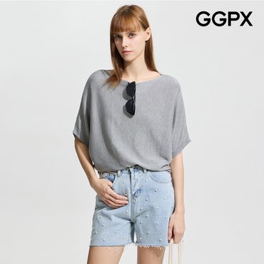 GGPX 보트넥 글리터 돌먼 슬리브 니트 (GP5KP030F)