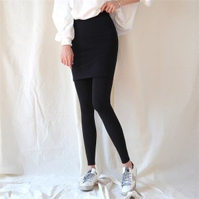 베이직 코튼 슬림핏 4.5부 면스판 치마레깅스 F0653_P064946469